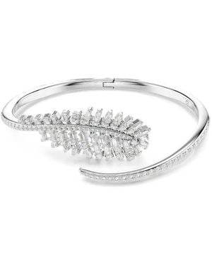 Swarovski Crystal-Embellished Leaf-Motif Bracelet - White