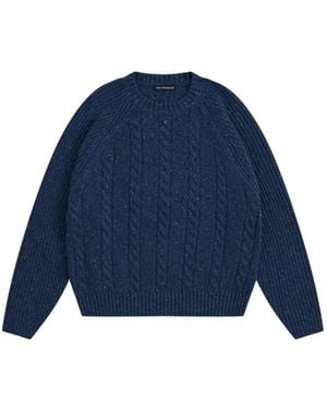 Gosha Rubchinskiy Cable-Knit Flecked Jumper - Blue