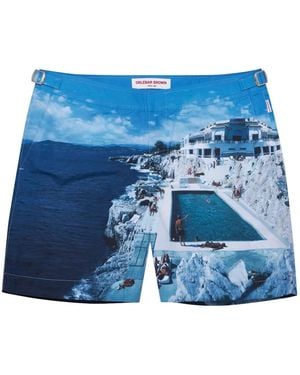 Orlebar Brown Bulldog Hulton Print Swim Shorts - Blue