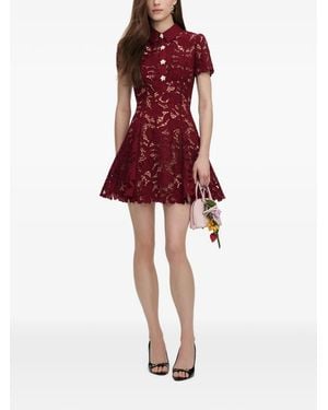 Self-Portrait Lace Mini Dress - Red