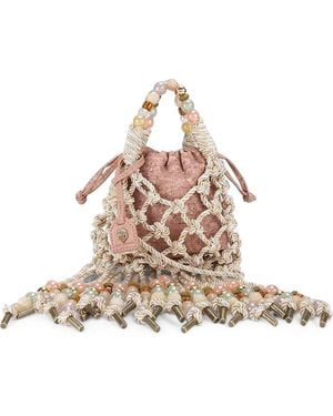 Kurt Geiger Macrame Mini-Tas Met Touw - Naturel