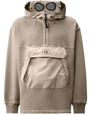 Palace X C.P. Company Goggle-Detail Hoodie - Grey