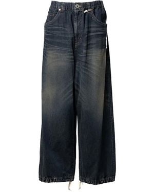 Maison Mihara Yasuhiro Elasticated-Waist Wide-Leg Jeans - Blue