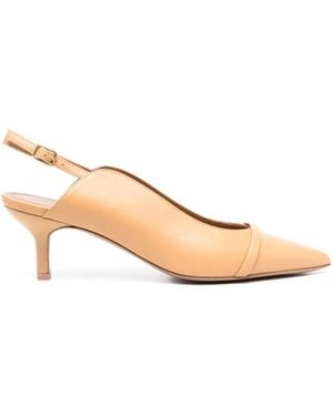 Malone Souliers Marion 45mm スリングバック レザーパンプス - ナチュラル