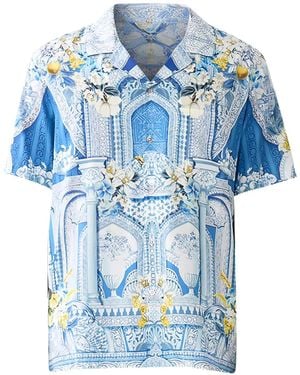 CAMILLA Camicia Con Colletto Ampio - Blu