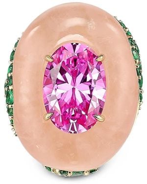 Anabela Chan Anello Flower Pebble - Rosa