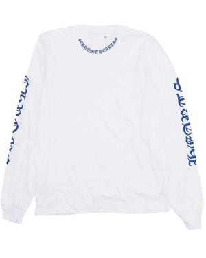 Chrome Hearts Neck-Logo Long-Sleeve T-Shirt - White