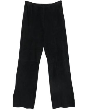 forte_forte Suede Wide-Leg Pants - Black