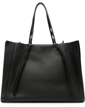 MINOBOSSI Pebbled-Leather Tote Bag - Black
