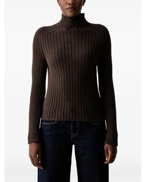 Marc O' Polo Ribbed-Knit High-Neck Jumper - Black