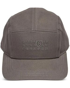 MM6 by Maison Margiela Numerical Logo-Embroidered Cap - Grey