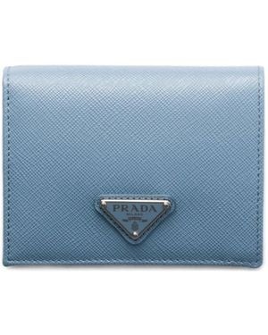 Prada Small Saffiano Leather Wallet - Blue