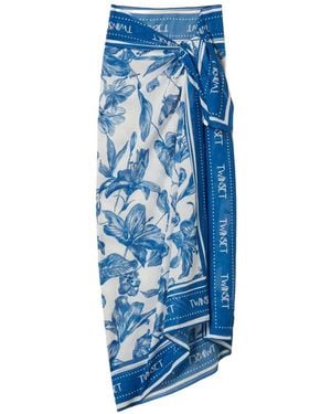 Twinset Floral Print Sarong - Blue
