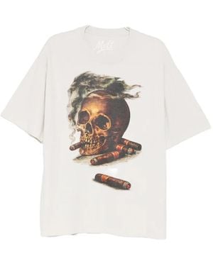 Melt Skull-Print T-Shirt - White