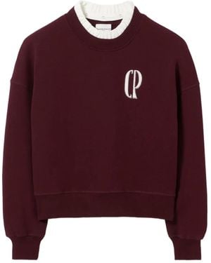 Claudie Pierlot Logo-Patch Cotton-Blend Sweatshirt - Red