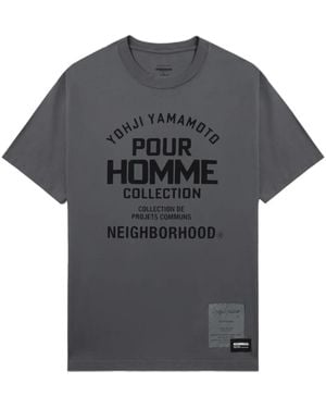 Yohji Yamamoto X Neighbourhood Slogan-Print T-Shirt - Grey