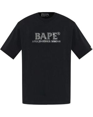 A Bathing Ape Rhinestone-Embellished T-Shirt - Black