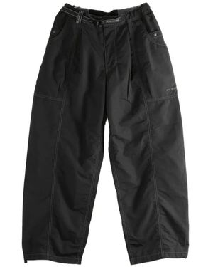 and wander Pantalon Ceinturé À Coutures Contrastantes - Noir