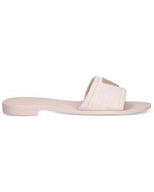 Guess Sandalias Con Placa Del Logo - Rosa