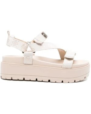 Guess Logo Strap Sandals - Natural