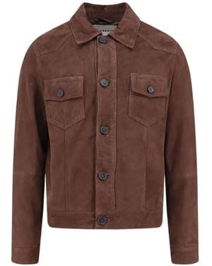 Amaranto Suede Flap-Pocket Jacket - Brown