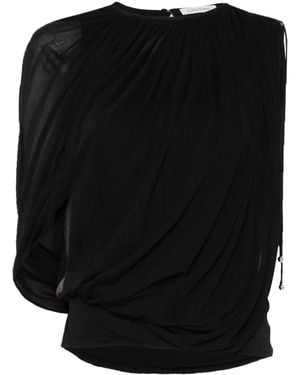Lanvin Draped Jersey Top - Black