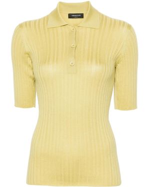 Fabiana Filippi Ribbed-Knit Polo Shirt - Yellow
