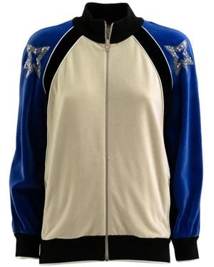 Valentino Garavani Bead-Embellished Bomber Jacket - Blue
