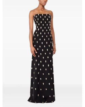 Jenny Packham Schulterfreies Maxikleid Mit Verzierung - Schwarz
