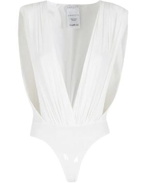 Amazuìn Body Nikita À Fronces Et Découpe - Blanc