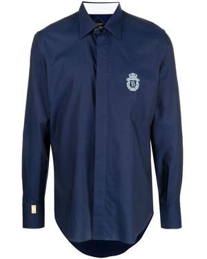 Billionaire Cut Logo-Print Shirt - Blue