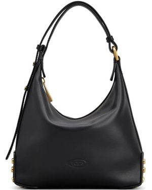 Tod's Mini Sacca Schultertasche mit Nieten - Schwarz
