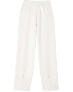American Vintage Elastic-Waist Track Pants - White