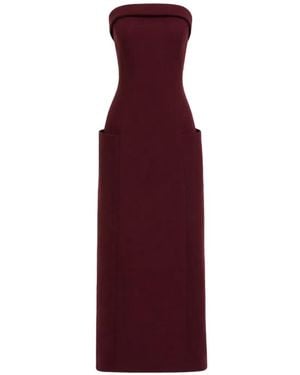 Gemy Maalouf Strapless Pocket-Detail Dress - Purple