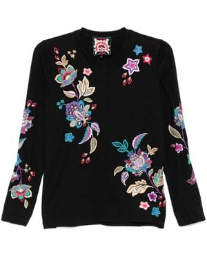 Johnny Was T-Shirt À Coutures Apparentes - Noir