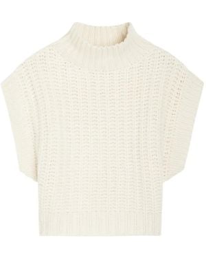 SKIIM Cashmere High-Neck Cropped Jumper - White