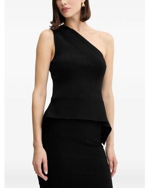 Hervé Léger Betty One-Shoulder Top - Black