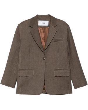 ELEH Raw-Edge Notched-Lapel Jacket - Brown
