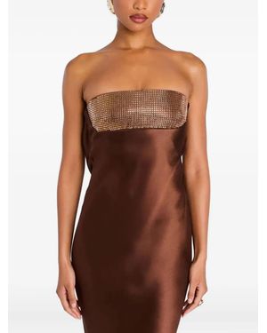 retroféte Graziella Sequin Strapless Maxi Dress - Brown