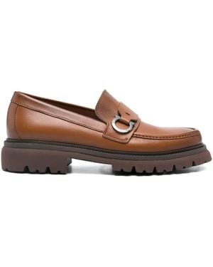 Ferragamo レザーローファー - ブラウン