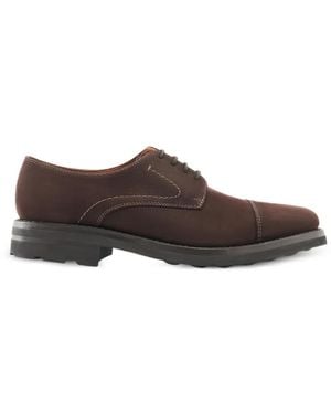 Lottusse Prime Nubuck Derby Shoes - Brown