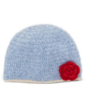 Rockfish Beanie Mit Blumen-Patch - Blau