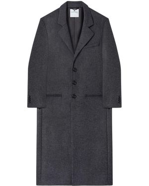 Courreges Notched-Lapels Single-Breasted Coat - Black