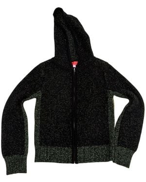 Eckhaus Latta Drift Zip-Up Merino Hoodie - Black