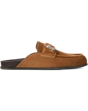 Jimmy Choo Milo Suede Slippers - Brown
