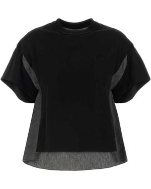 Sacai Cotton T-Shirt - Black