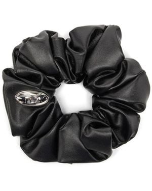 DIESEL Logo-Plaque Scrunchie - Black