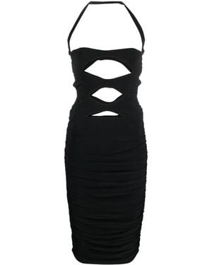 Norma Kamali Cut-Out Detail Halterneck Dress - Black