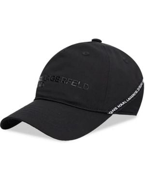 KARL LAGERFELD Logo-Embossed Baseball Cap - Black