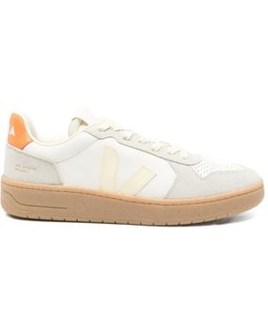 Veja V-82 Suede Panelled Trainers - White